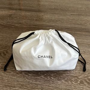 Authentic CHANEL cotton draw string pouch with Confetti